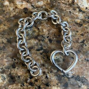 Tiffany sterling silver 925 heart toggle bracelet (small size - 6”)